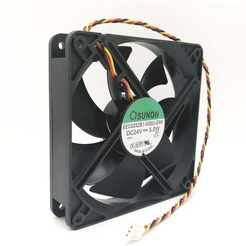 S+    1pcs SUNON EEC0252B1-000U-G99 24V 5W 12025 12CM 3-PIN Inverter Cooling Fan