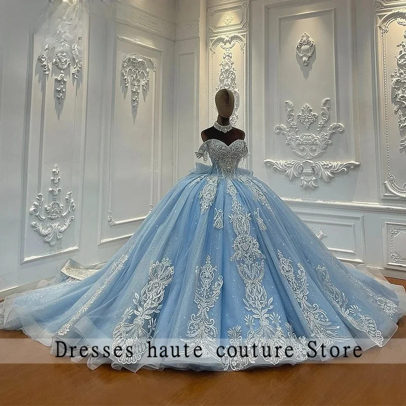 

Chic Quinceanera Dresses with Large Bow Appliques Off the Shoulder Vestido De 15 Quinceaneras Morado Customized