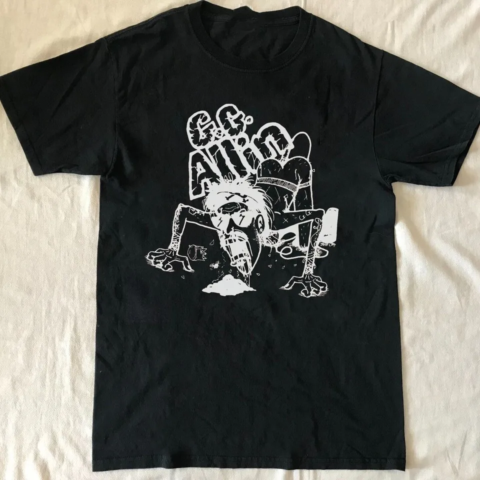 Винтажная футболка GG Allin Jeff Clayton с коротким рукавом, черная, все размеры