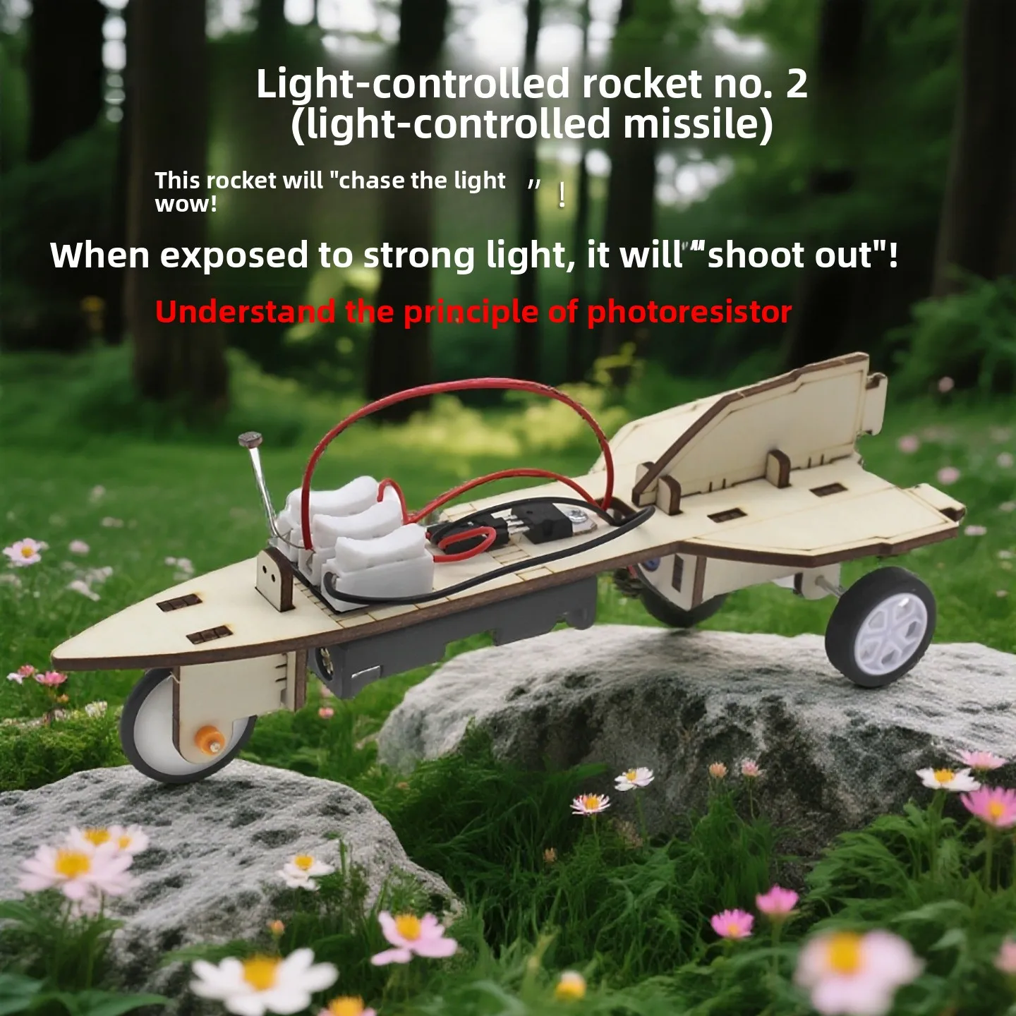 Light-controlled Rocket  Science Experiment Model Kit for Educational STEM Handcraft Project for Students Toy Kids Gift