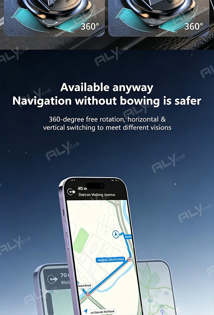 Universelle Auto-Handyhalterung Rutschfester Silikon-Armaturenbretthalter 360° ° Drehbarer Head-Up GPS-Navigationsständer für iPhone Xiaomi Ultra – Detail 8