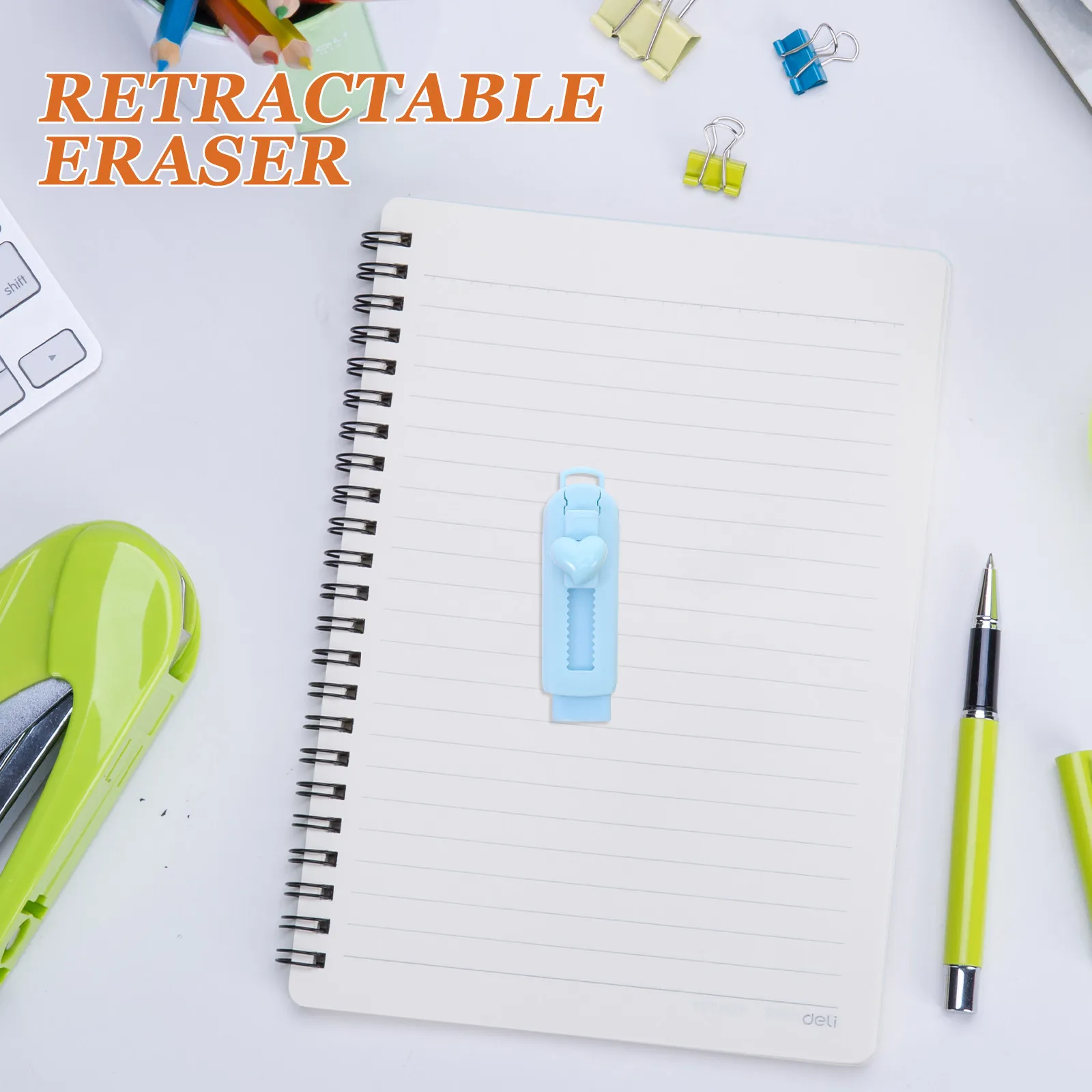 5Pcs Retractable Eraser Sliding Extendable Pencil Erasers for Students Kids School Office Home Supplies Precise Push Pull Soft
