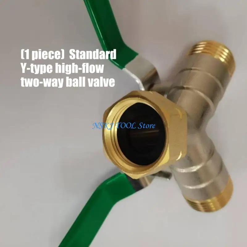 L8RC Strong Y Type Brass Valves 2 Port High Flows Rate Corrosion Resistant Water Valves Upgrades for Irrigation & Pipes