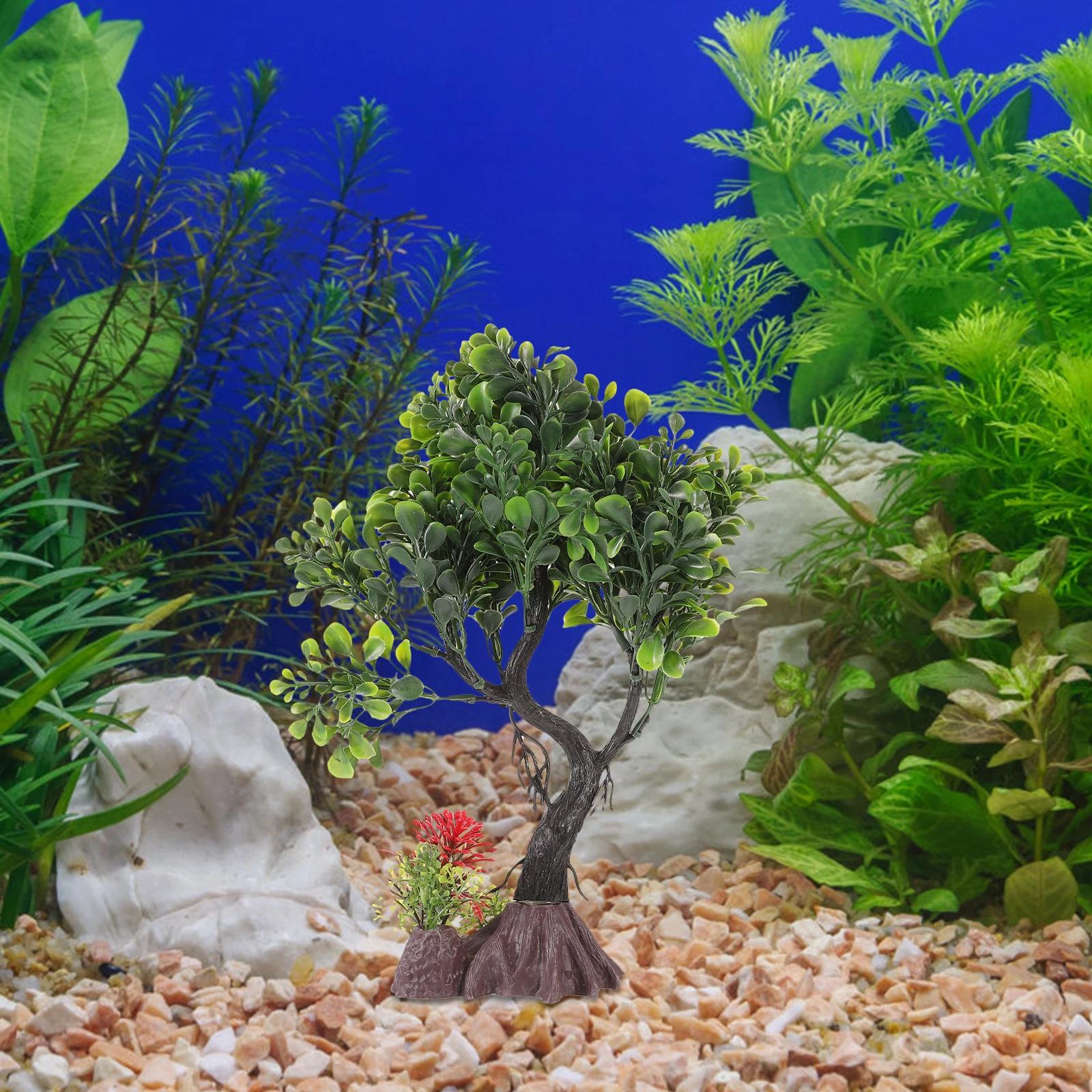 

Artificial Aquarium Plants Plastic Fish Tank Decor Durable Safe Material for Goldfish Bowl Reptile Cage Landscape nament Easy