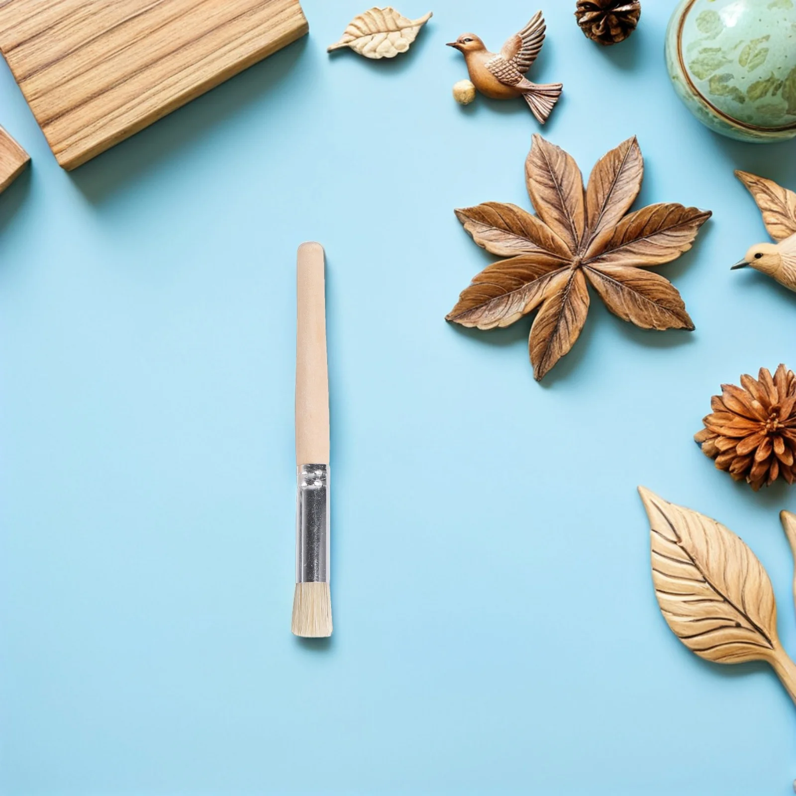 12本チョークブラシミニペイントブラシマルチサイズ木製ステンシルアーティスト用品詳細