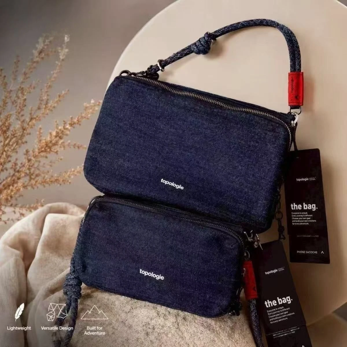 New Denim Style Crossbody Bag Lightweight Commuter Personalized Casual Unisex Single Shoulder Bag Travel Hiking Sling Purse