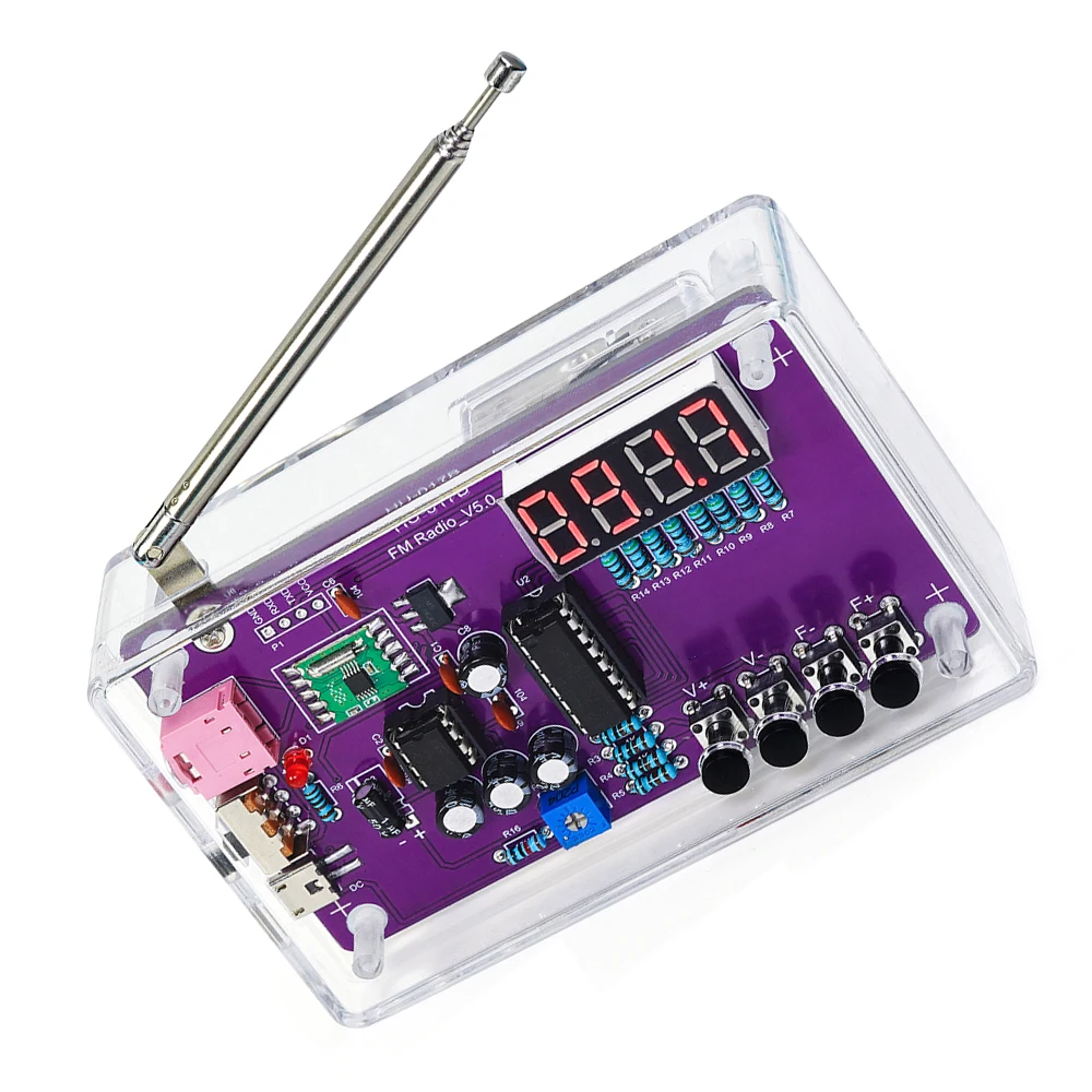 Ulepszone Radio FM RDA5807 zestaw do samodzielnego montażu elektroniczny regulowany wyświetlacz 87-108 MHz nowa praktyka lutowania DIY zestaw komponentów elektronicznych — zdjęcie 7