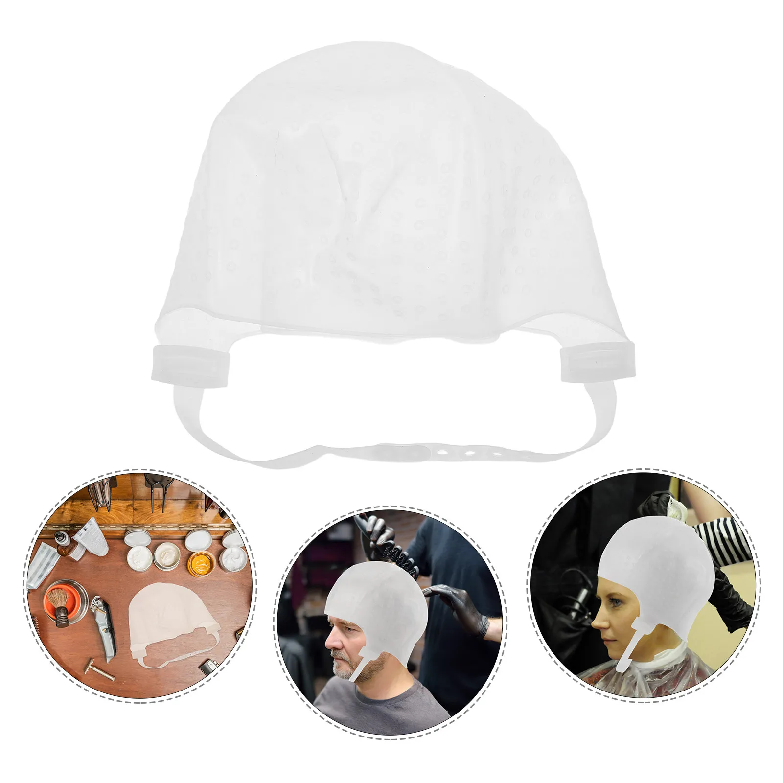 Silicone Highlighting Hair Cap Punch-Free Reusable Dye Hat for Salon Home Use Heat Resistant Hair Streaking Coloring Cap
