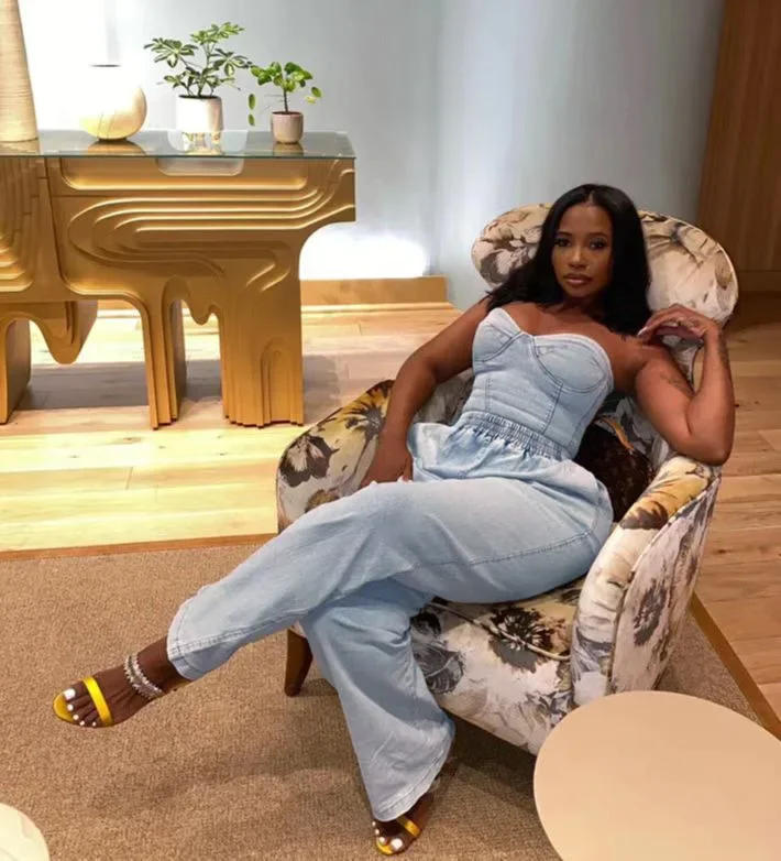 

Denim 2 Piece Set Women Sexy Ensemble Strapless Top Sleeveless Zipper Backless Elastic Waist Jeans Suit Streetwear Outfits 2025