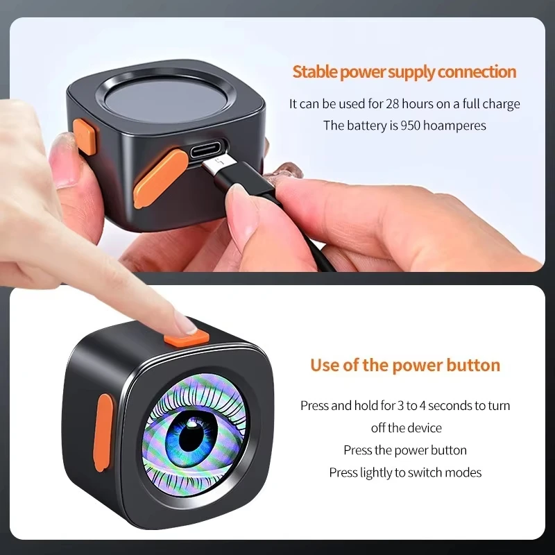 

Diy Gif Motor Devil Eye Light App Control USB Перезаряжаемый Долговечный Беспроводной дизайн Встроенная батарея Настраиваемая