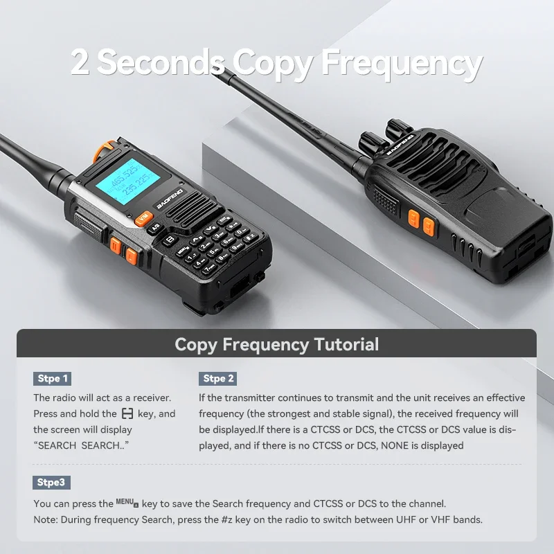 Baofeng UV-K61 워키토키, 무선 복사 주파수, 풀 밴드, 고출력, C 타입 AM FM 999CH, 장거리, 휴대용 양방향 라디오