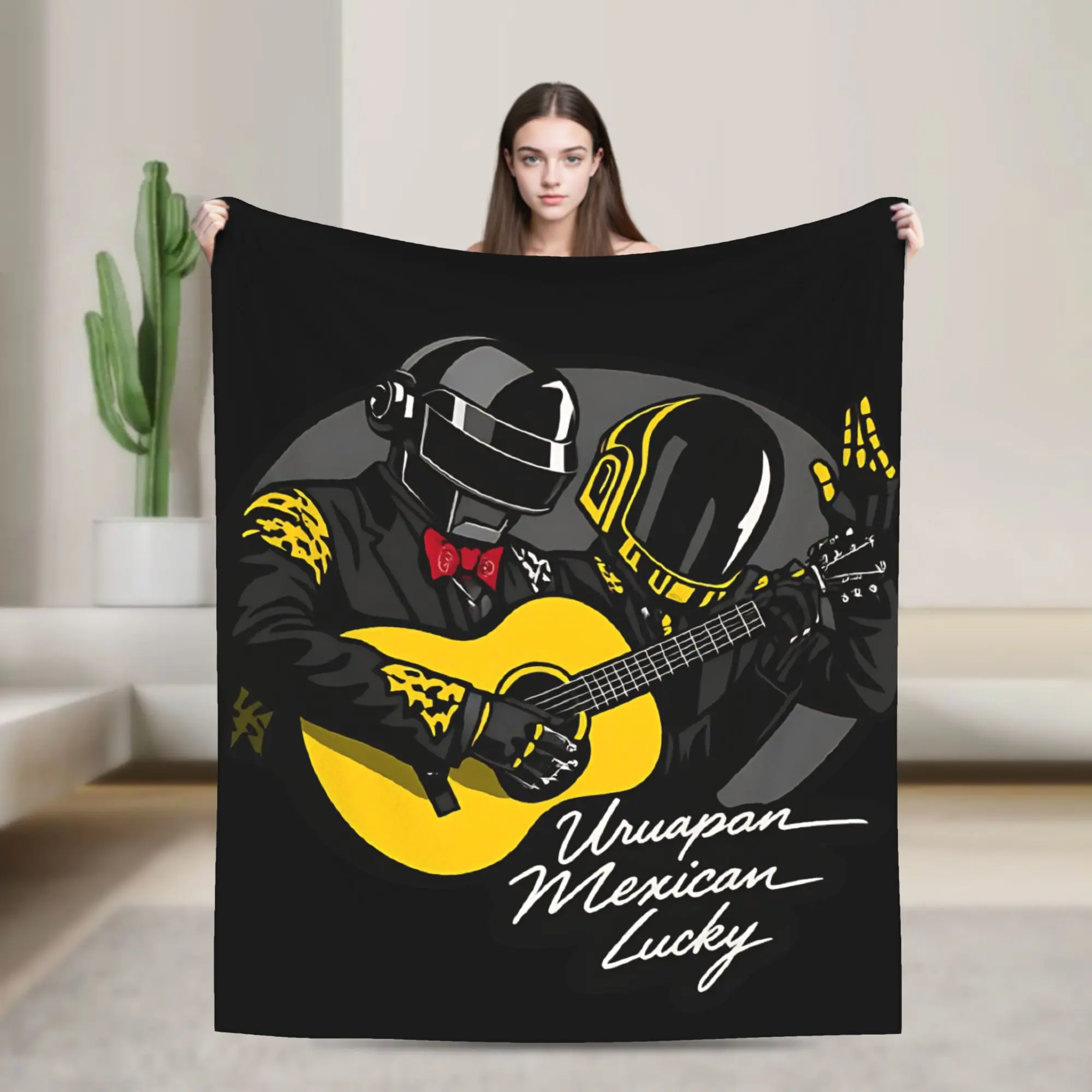 

DAFT PUNK Uruapan Mexican Lucky Flannel Blanket Custom Throw Blankets for Home 125*100cm Bedspreads,