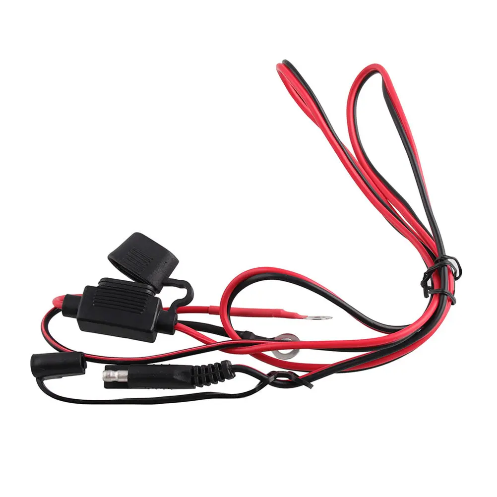 

Motorcycle USB Charger Dual Port Sae to USB Adapter Waterproof Rubber Cover 12V 24V Dc Inline Fuse for Bike Scooter GPS Mobile