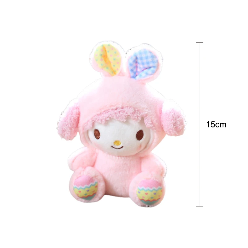 Fashion Anime Pendant Key Ring Cute Plush Kt Kuromi Cinnamoroll Doll Keychain For Women Girls Bag Decorations Accessories Gift