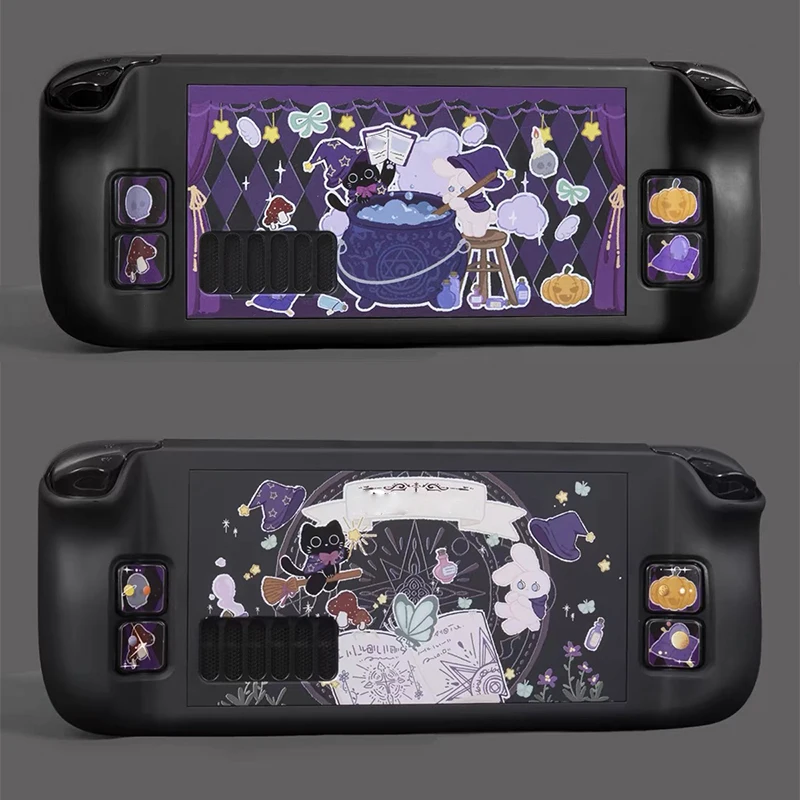 Magic Cat Hard Shell Front Back Full Cover Protective Case for Steam Deck Game Console for Steam Deck Oled Protective Skin Case