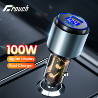 100W Digital Display Car Charger Fast Charging QC3.0 PD30W USB Type C Car Phone Charger Adapter for iphone Xiaomi Samsung Huawei