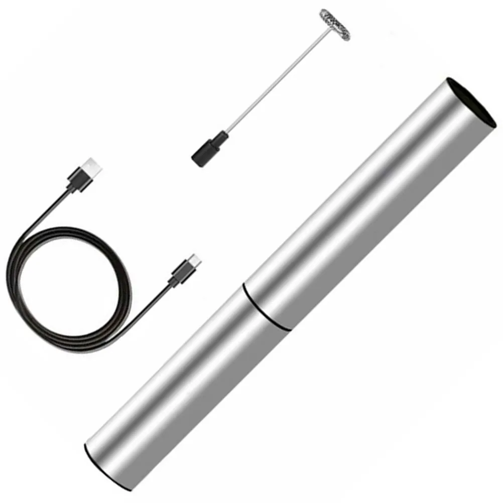 

Electric Milk Frother Egg Whisk H held Mixer Cream Baking Tool Stainless Steel Kitchen Supplies Silver Color Portable Easy Clean
