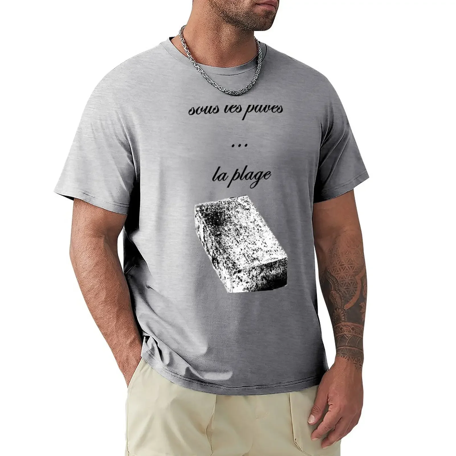 Sous Les Pavés .   La Plage T-Shirt heavyweights sweat boys whites t shirt men