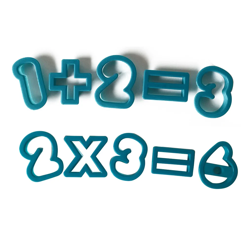 16 pezzi numero simboli matematici biscotti stampo in plastica formine per fondente strumenti di cottura fai da te decorazione della torta stampi artigianali per zucchero