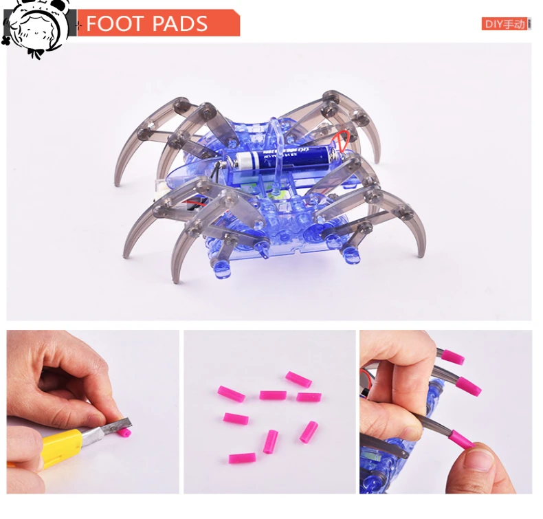 Heißer Verkauf Neue Elektrische Roboter Spinne Spielzeug DIY Pädagogisches Stem Robotic Baut Kits für Kinder Weihnachten Halloween Geburtstag Geschenke – Detail 4