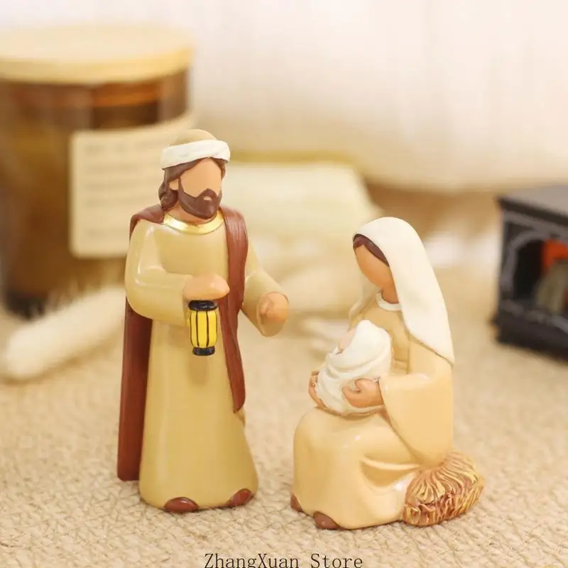 Aufrechte Figuren der Heiligen Familie für Schreibtische und Schaufensterdekorationen zu Weihnachten 3XUF – Detail 9