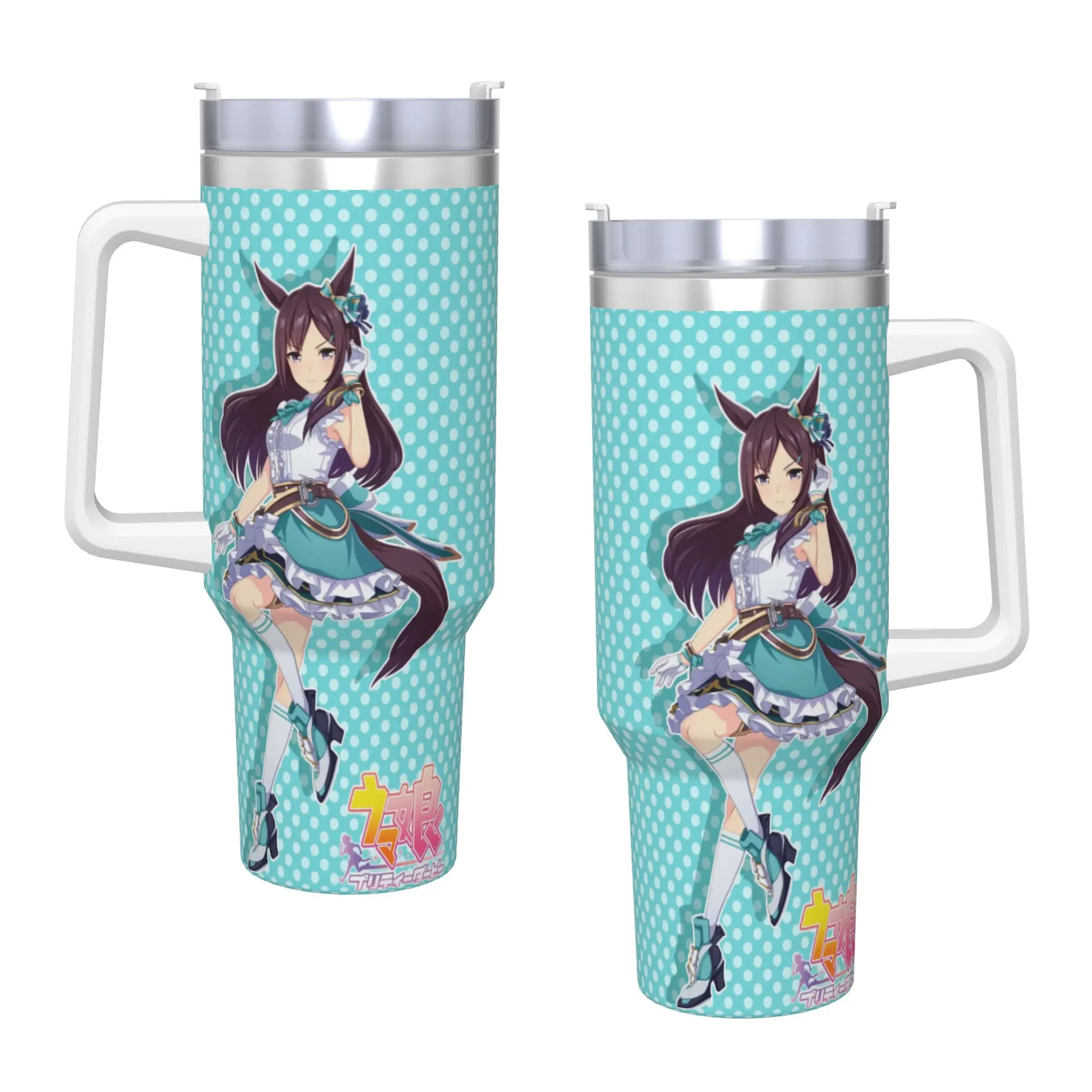 Mejiro Dober UmaMusume Pretty Derby Stainless Steel Tumbler  Driving Mugs Cup 40oz Thermal Mug Leakproof Cold and Hot Tea Bottle