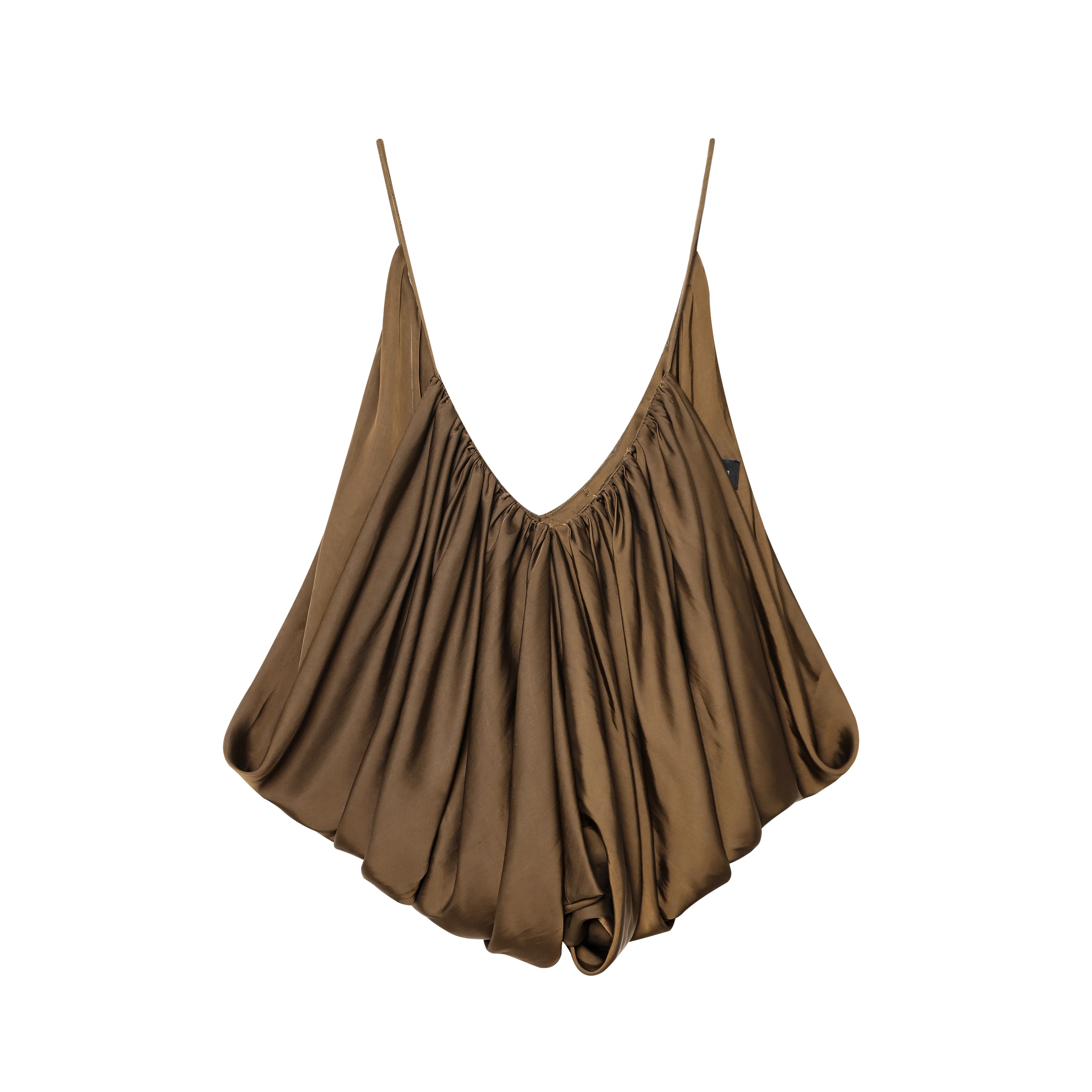 JNLEAOG femmes Satin Texture haut plissé automne nouveau Sle ZW série v-ne Bal coupe ample ort longueur tenue décontracté