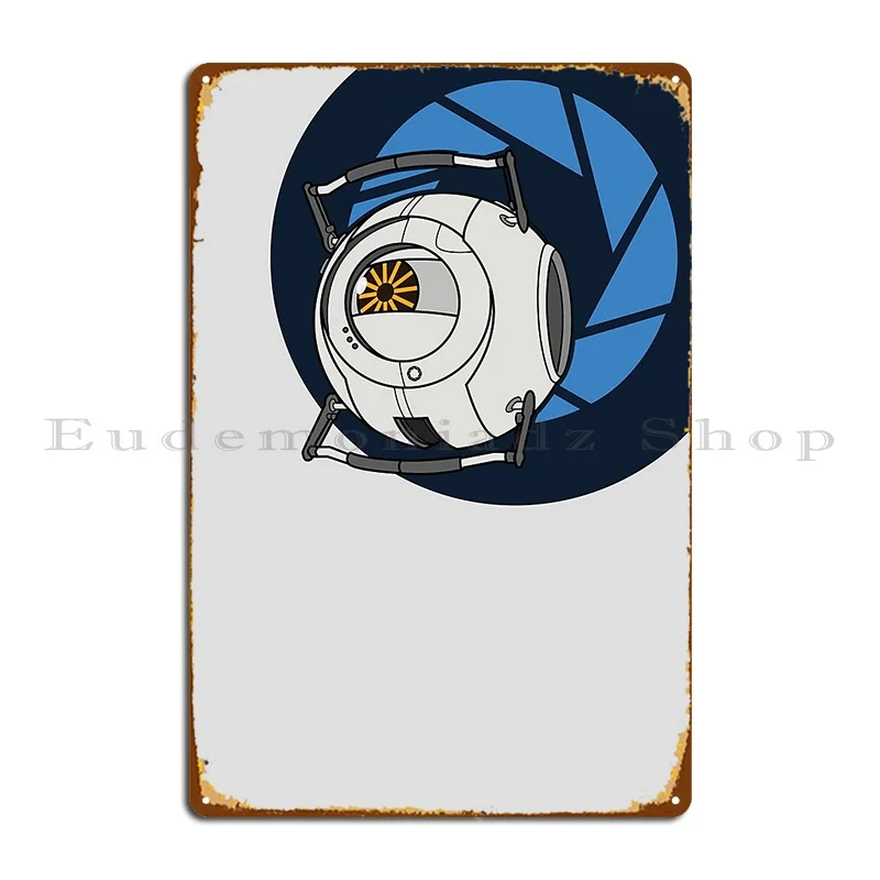 Portal 2 Space Core Metal Plaque Poster Home Living Room Bar Custom Wall Tin Sign Poster