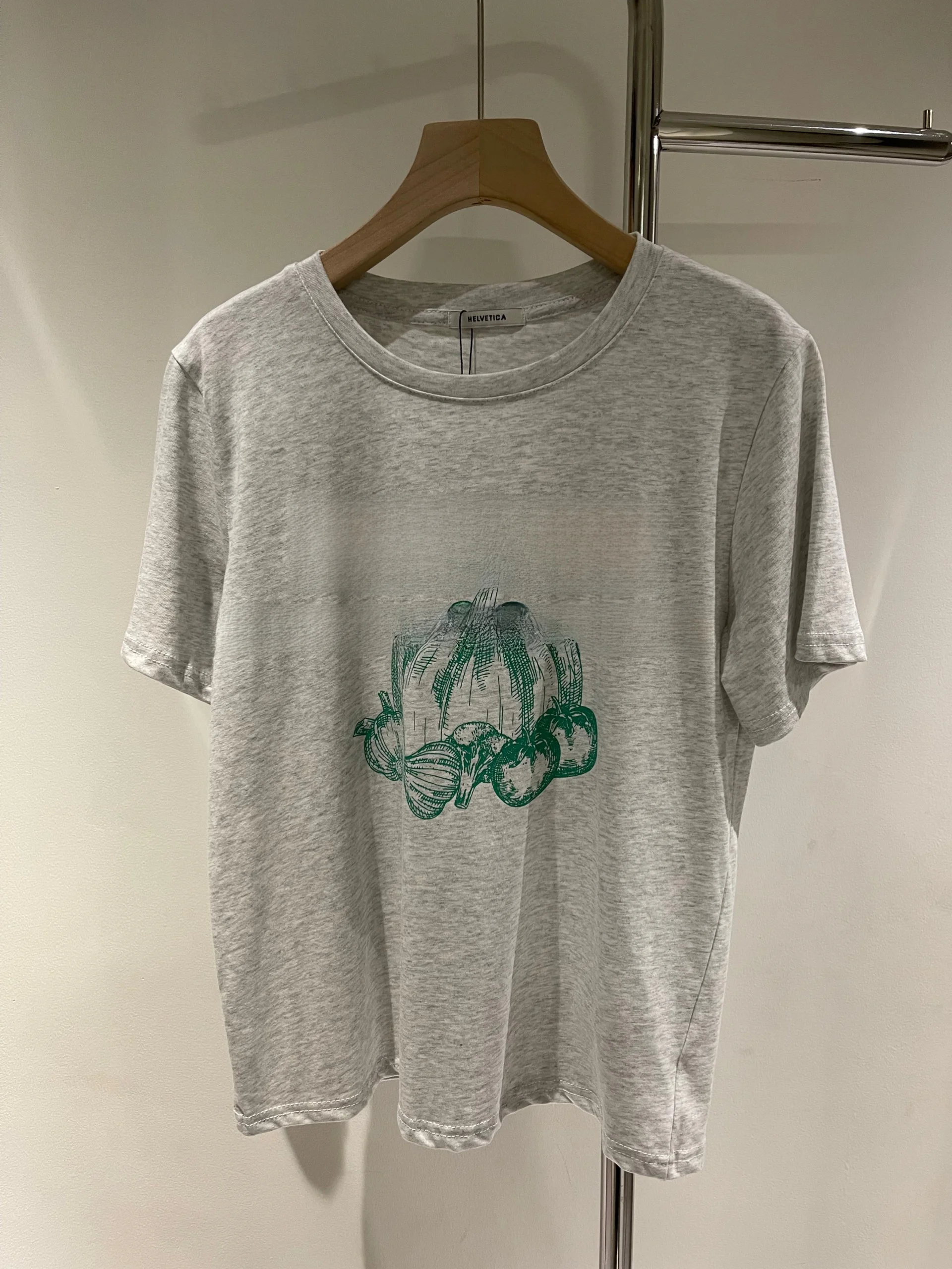 Candy Miss Korean Style Helvetica Retro round Neck Short Sleeve Pure Cotton Pumpkin Print T-Shirt Women's Summer Casual Top