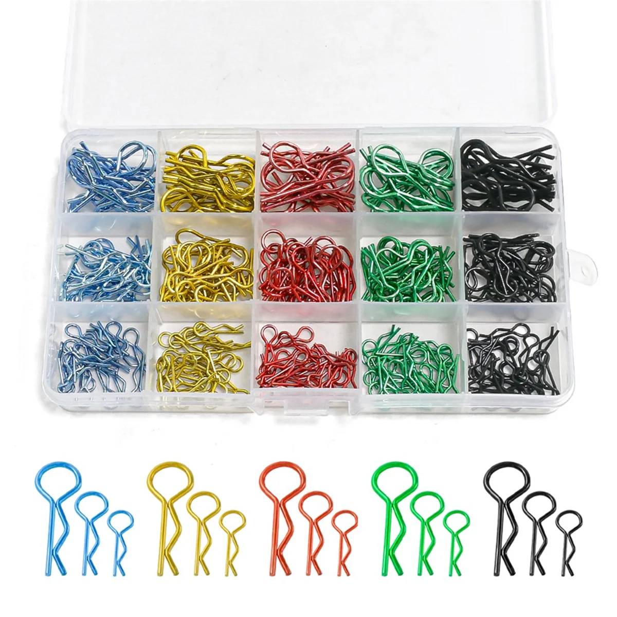 260Pcs RC Car Body Shell R Clips for 1/8 1/10 1/12 1/14 1/16 1/18 Bodyshell Pin Metal Body Shell Clip