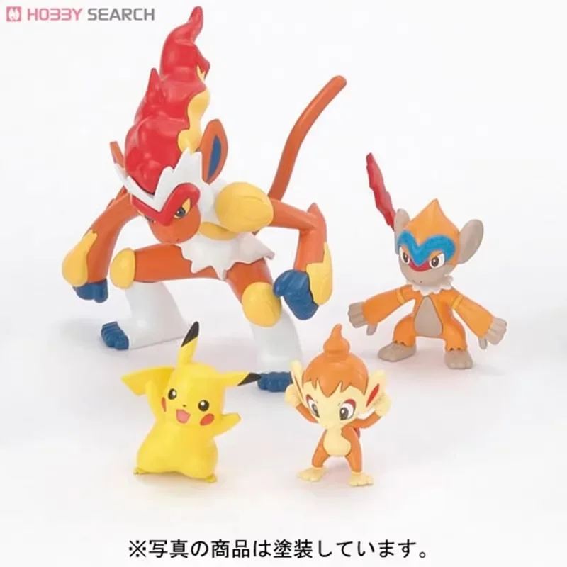 Bandai Original Pokemon Anime Infernape Evolution Set Empoleon Torterra figura de acción ensamblaje modelo juguetes regalos para niños