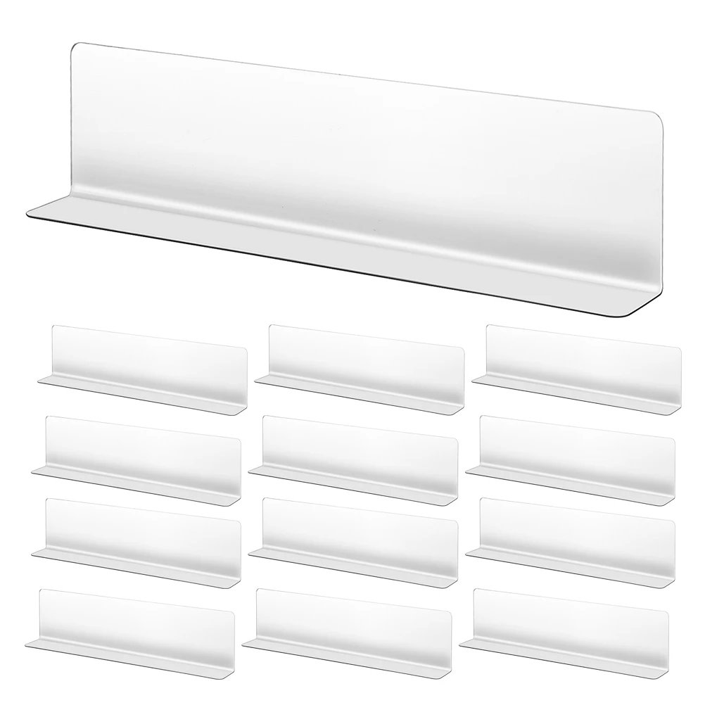 

20 Pcs L-shaped Separator Shelf Crate Divider Panel Clear Dividers for Closets Plastic Partition Plate Shelves