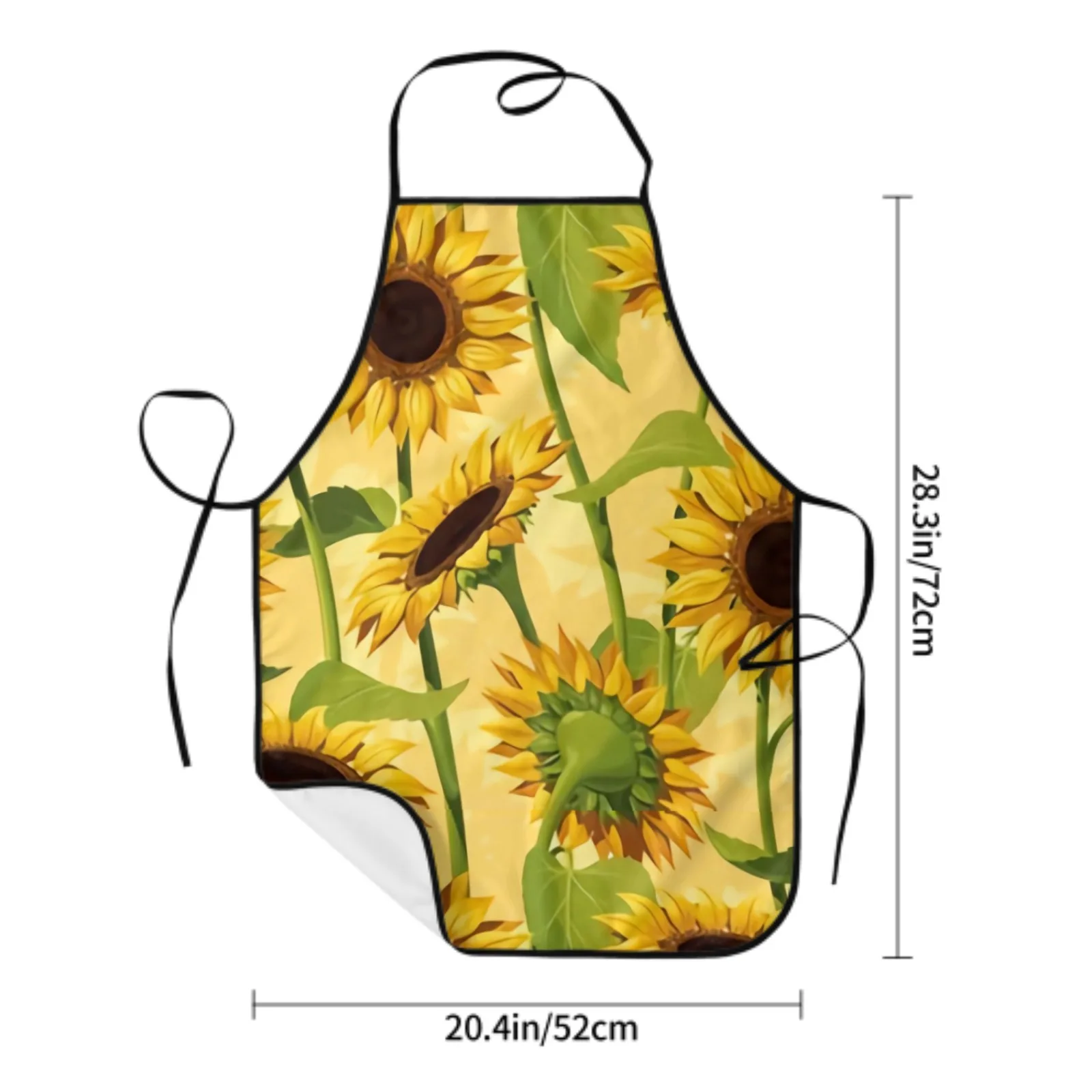 Sunflower Polyester locking hem Apron Home Cooking Baking Kitchen Summer Apron Summer