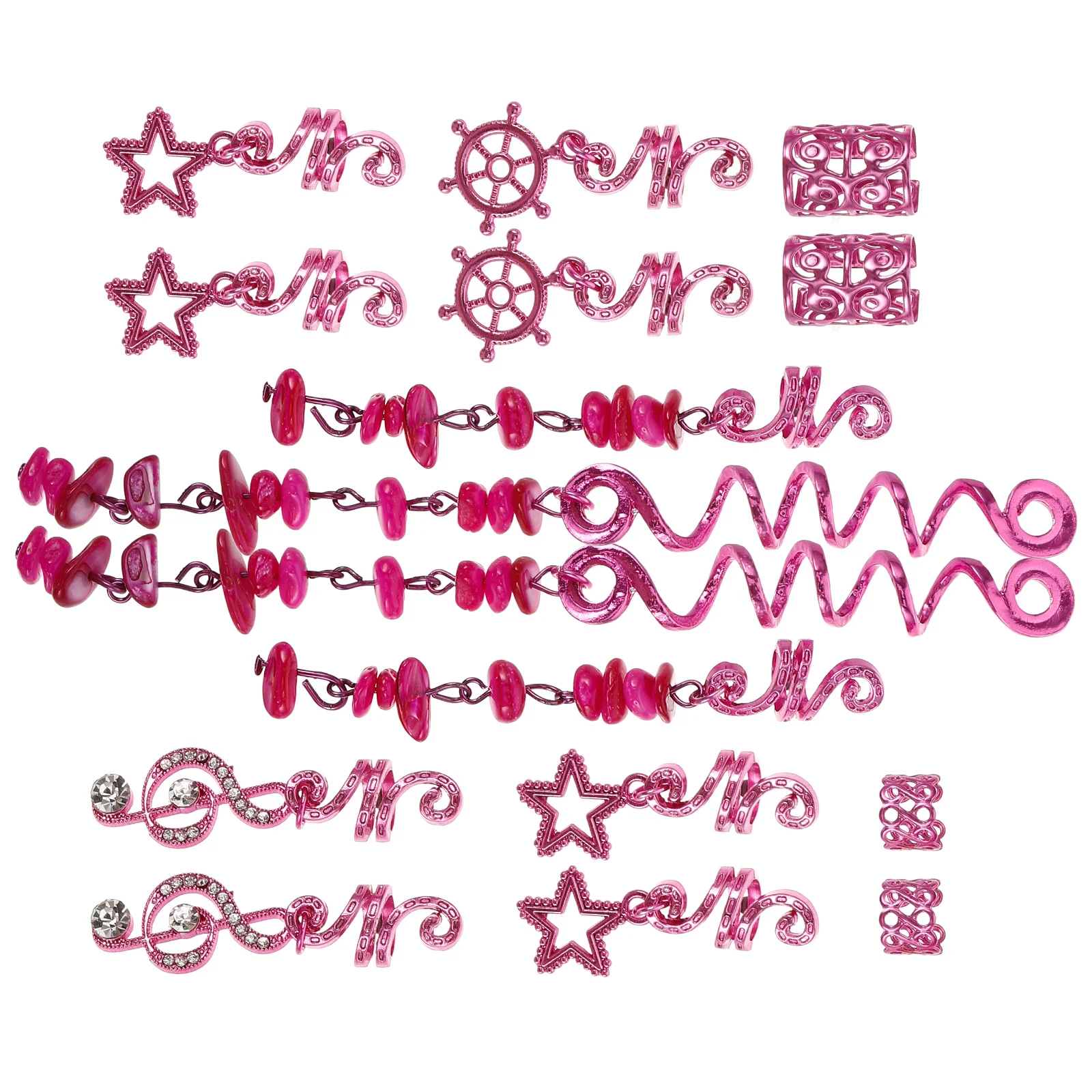 

39Pcs Dreadlock Accessories for Men Women Natural Stone Hair Beads Spring Cuff Clips Boho Braid Jewelry Festival Look