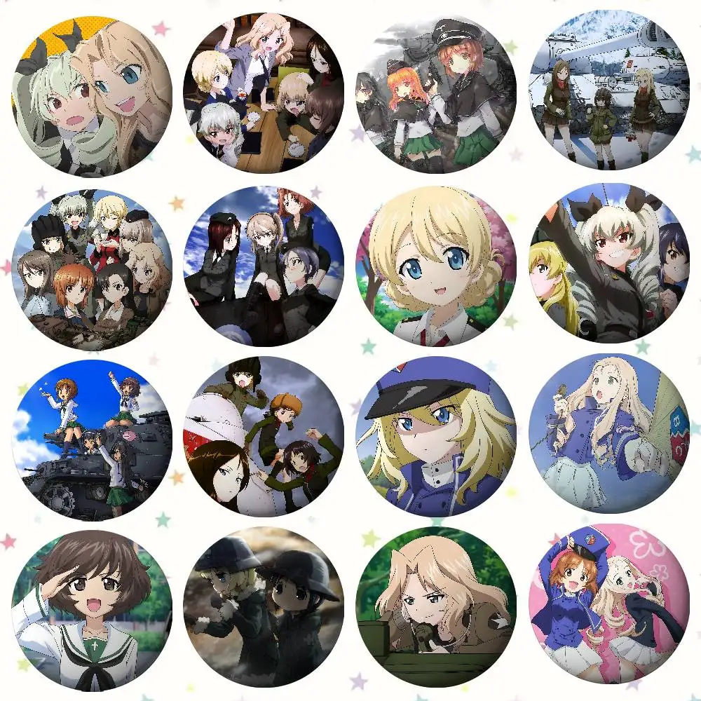 

Anime Girls Und Panzer Der Film Badges Cartoon Lapel Pins Brooch Fans' Baubles Gifts Backpack Decor Jewelry Bits