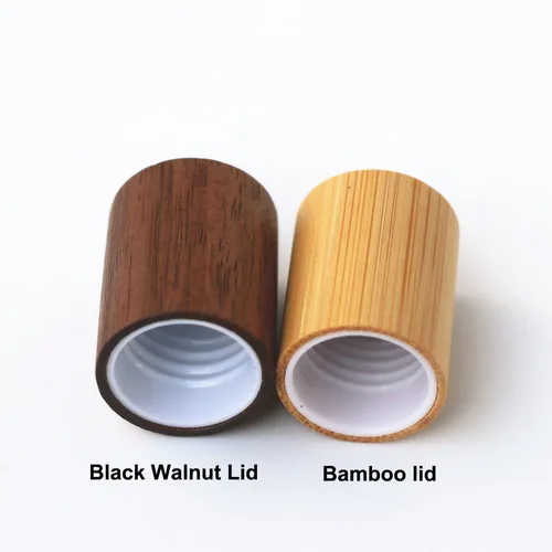 Imagen 2 del producto Botella enrollable de vidrio grueso de 10x5ml y 10ml con tapa de madera de bambú Natural, viales de bola de rodillo de prueba de muestra para Perfume de aceite esencial