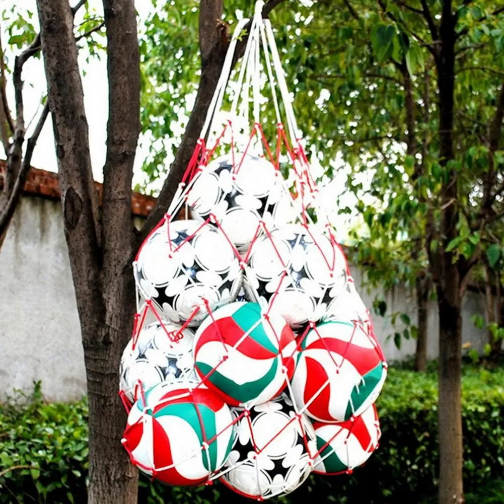 Football Net Bag Thickened Nylon Basketball Carrying Net Bag Outdoor Sports Football Soccer Volleyball Bag Sports Ball Net Bag