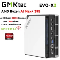 GMKtec EVO-X2 AI Mini PC AMD Ryzen Al Max+ 395 LPDDR5X 64GB/128GB 2TB PCie4.0 SSD WIFI7 BT5.4 2.5G USB4 Desktop Gaming Computer