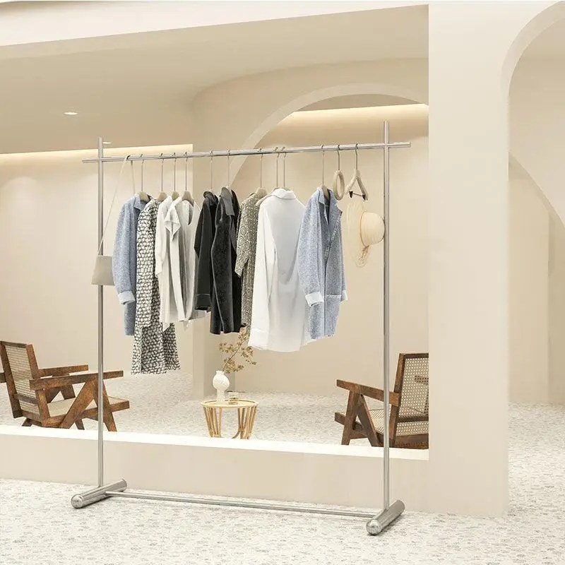 

Stainless steel shelf for women's clothing store