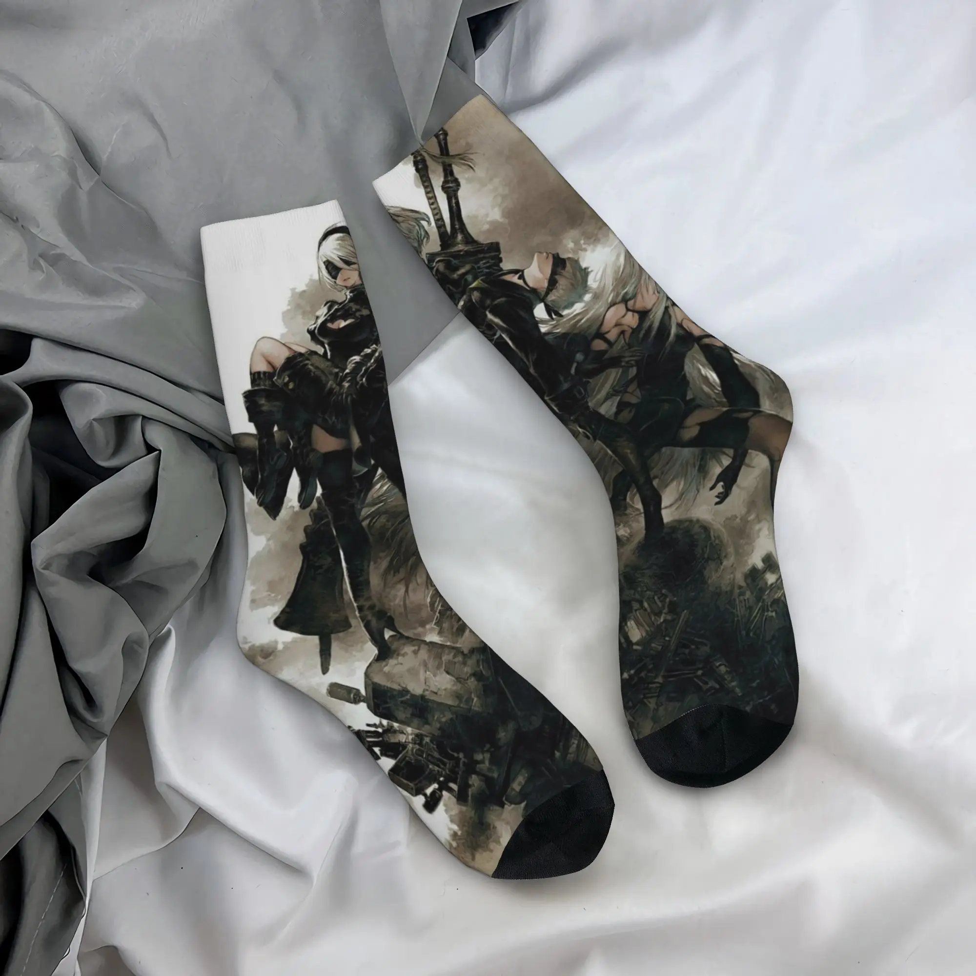 Nier Automatas  Socks  Gothic Stockings Women Men Soft Breathable Skateboard Socks Winter Pattern Anti Slip Socks