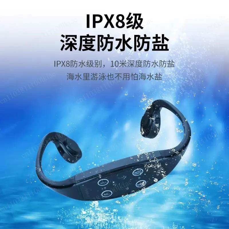 H904 Waterproof Radio Walkie-Talki Bone Conduction Headset Headphone Swimming Training