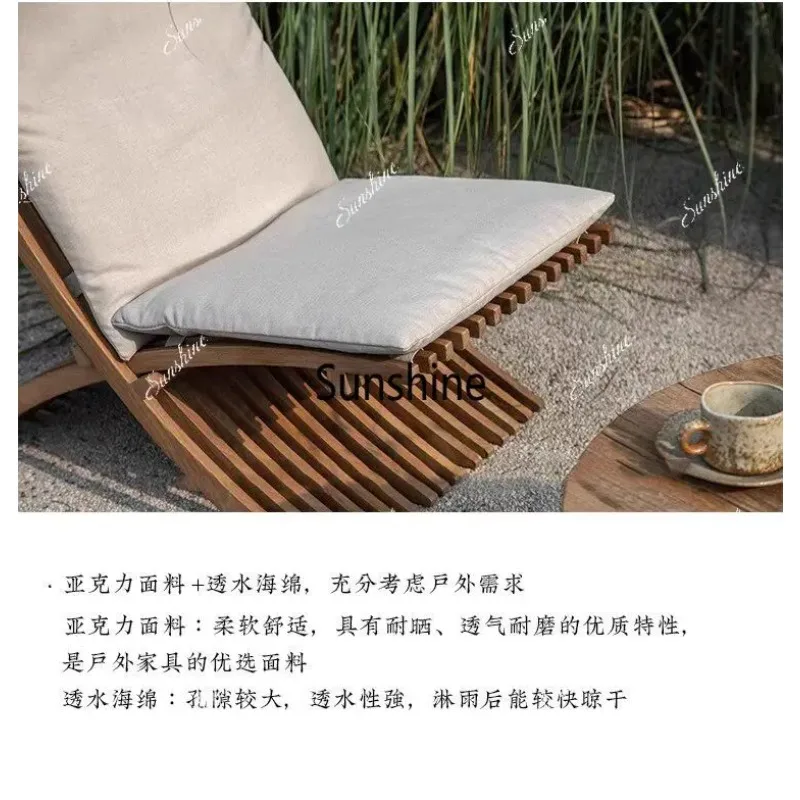 YWabi Sabi Wind Outdoor Folding Design Deckchair Balcony Leisure Small Apartment