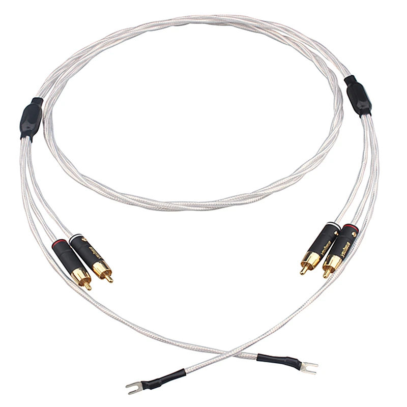 

HiFi Audio Connect It E RCA Phono Interconnect Line Silver-plated Odin Vinyl LP Tonearm Cable with Ground Wire