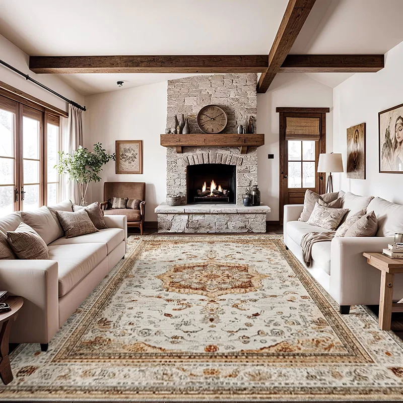 سجادة ميدالية بوهيمية من RAKKS - سجادة منطقة لغرفة النوم، سجادة تركية لغرفة المعيشة وغرفة المعيشة والمنزل والمكتب #3