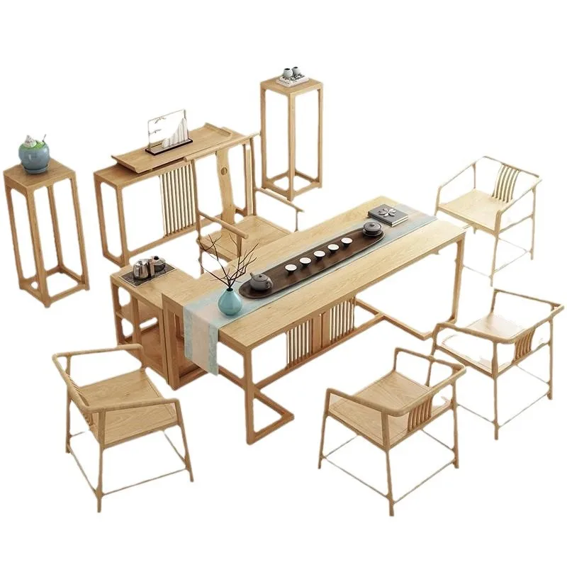 

Tea table and chair combination New Chinese pure solid wood Kung Fu tea office