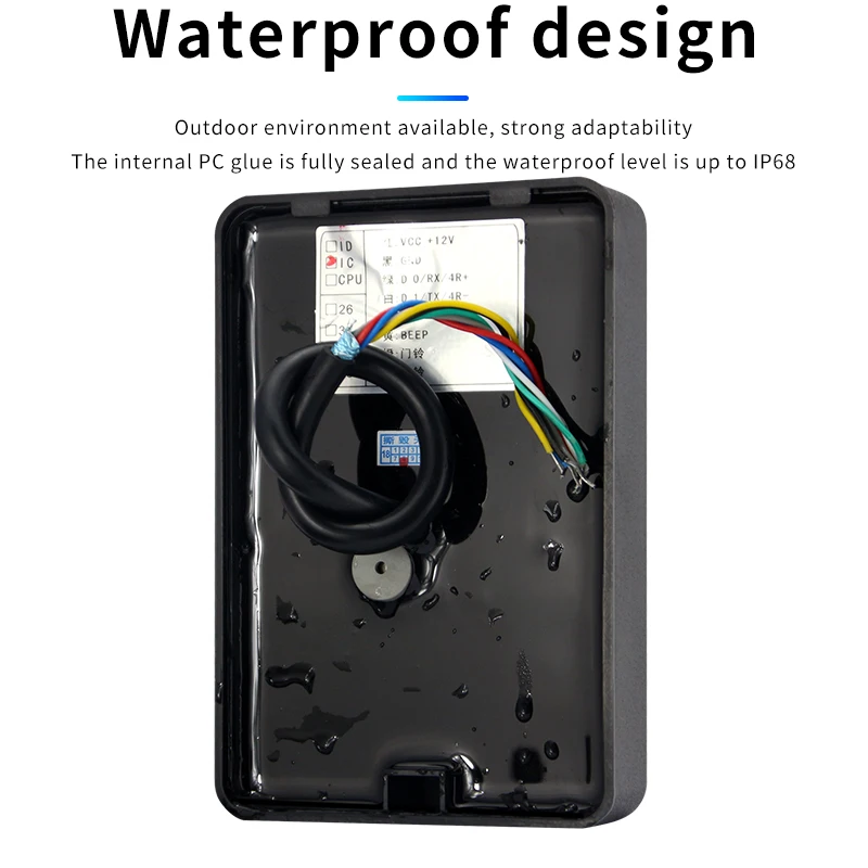 Waterproof Design 125khz Rfid PIN Pad Nfc Card Reader Wiegand 26/34 Access Control System Card Reader