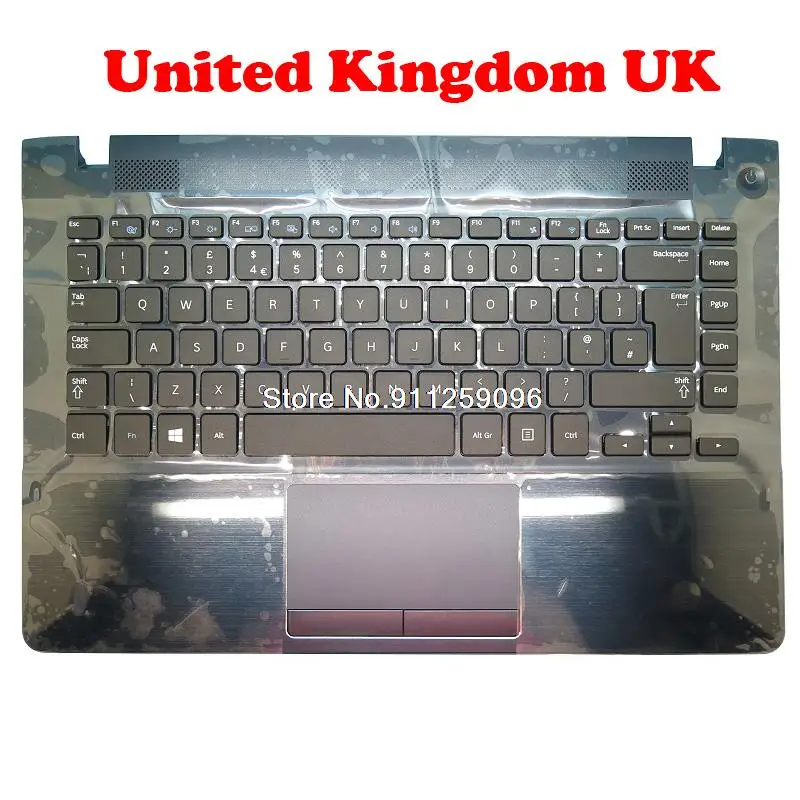 Imagem -02 - Laptop Palmrest e Teclado Apto para Samsung Np370r4e Np470r4e 370r4e 470r4e Inglês Eua Brasil br América Latina la Arábia ar uk Touchpad