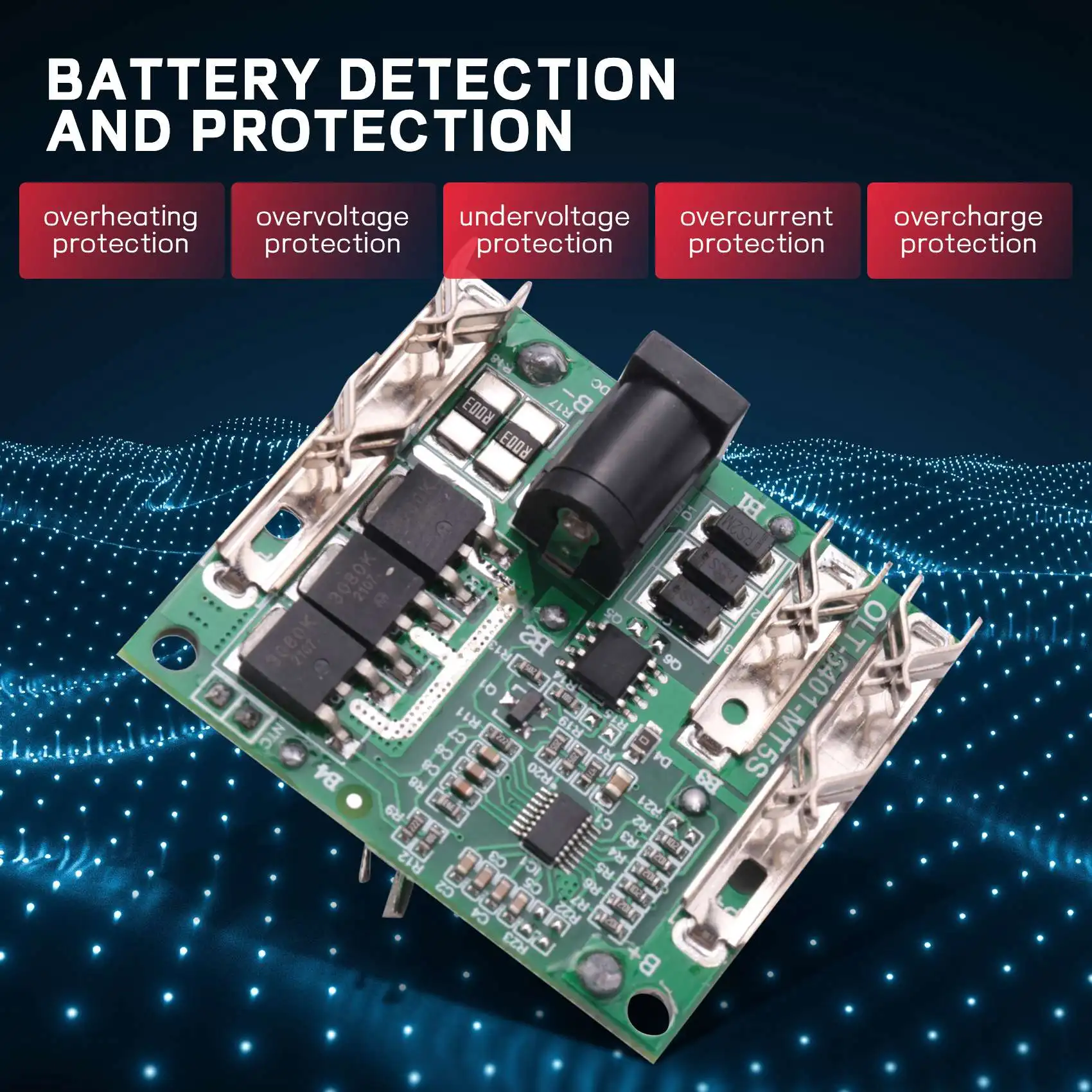 PCB del circuito della custodia della batteria agli ioni di litio per Zhipu Hongsong Jingmi senza batteria al litio originale da 18 V, 10 fori