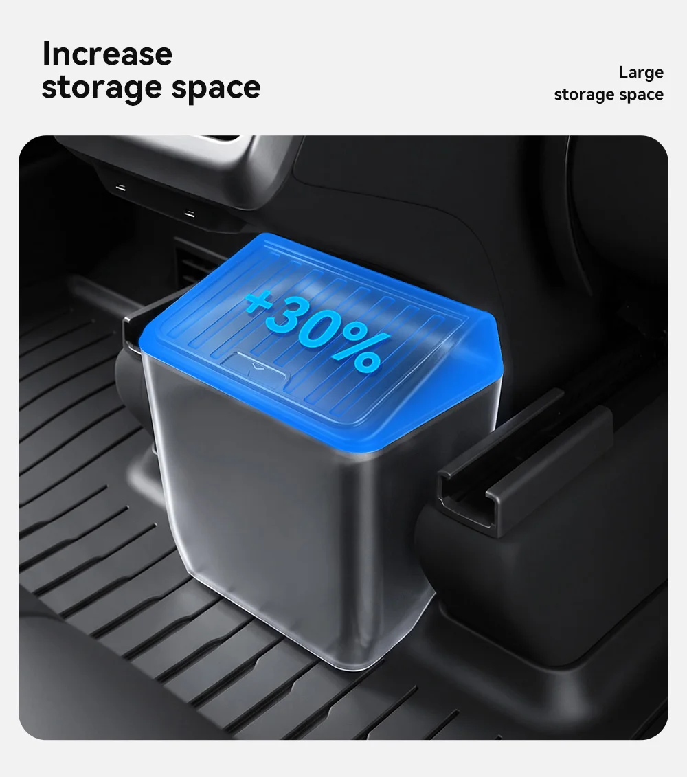 YZ Für Tesla New Model Y Juniper 3 Highland 2025 2026 Hinterer Aufbewahrungsbox mit Deckel, Mülleimer, Mittelkonsolen-Organizer, Zubehör – Detail 9