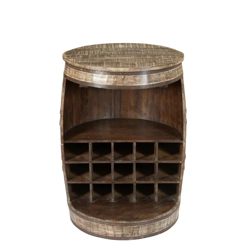 Country Cask Wine Rack Handmade Bottle Storage with Vintage Charm